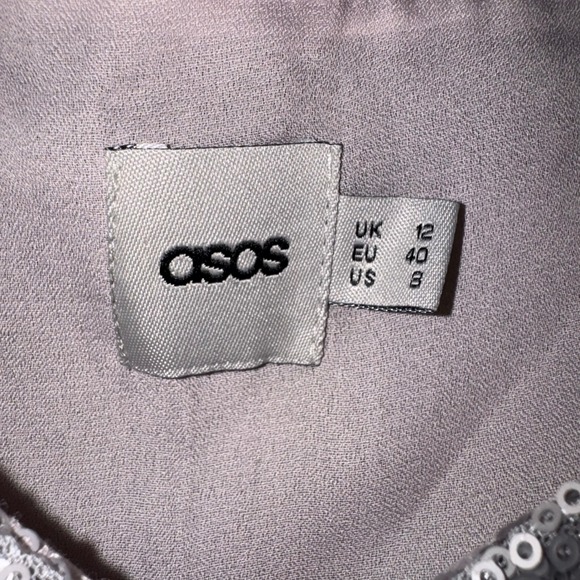 ASOS Silver Sequin Cami Top Sparkly Party Evening Occasion Size 8 - Picture 3 of 6